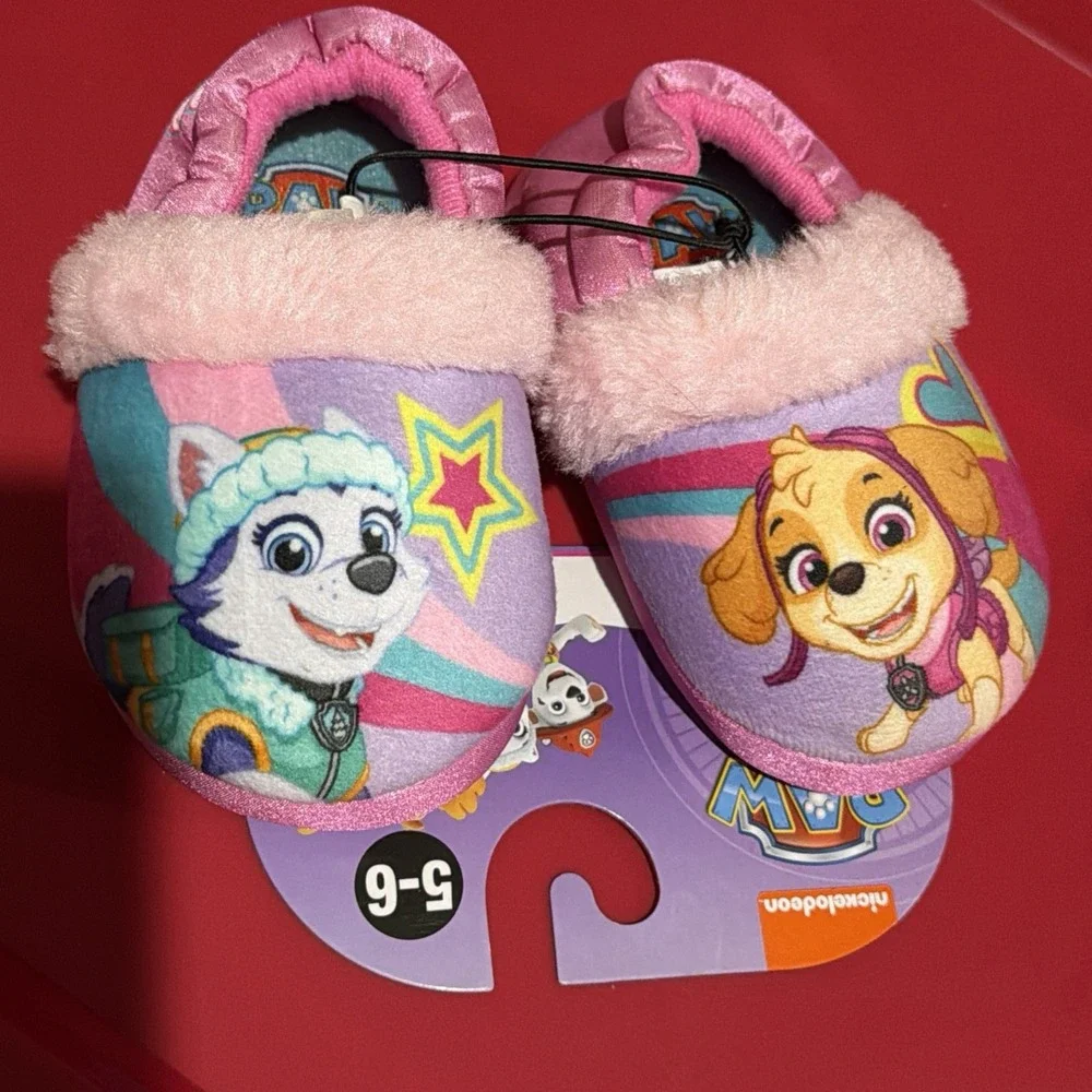 Paw Patrol Toddler Girl Slippers House Shoes Skye Everest Size S 5-6 New